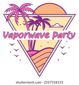 80s Retro Synthwave Party T-Shirt Design