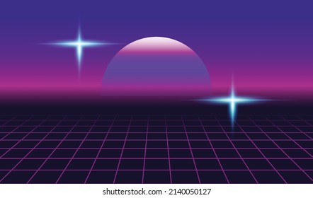 80s retro vaporwave background template