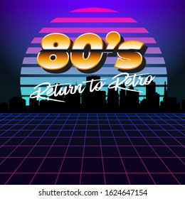 80s Return Retro Vector Illustration Neon Stock Vector (Royalty Free ...