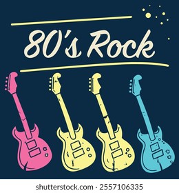 80s Rock Band T-Shirt Design