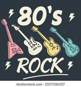 80s Rock Band T-Shirt Design