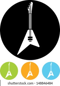 80s Rock Guitar Vector Icon 