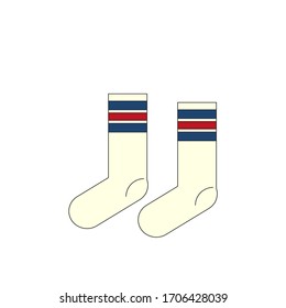 80s socks on white background vector