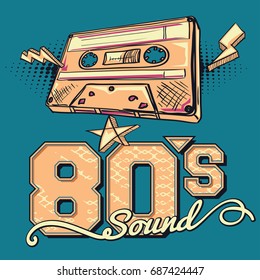 80s sound - drawn musical poster