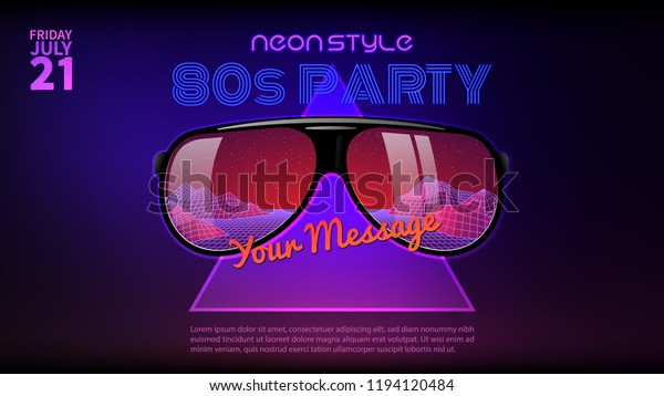 80's neon style