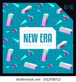 80's style geometric seamless pattern