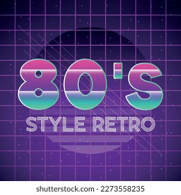 80's style retro neon banner . vector illustration