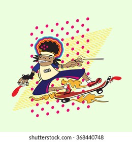 80's style skateboard action