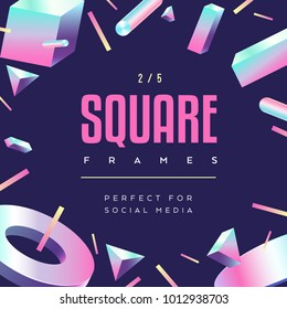 80's style social media square frame / electronic music poster.    