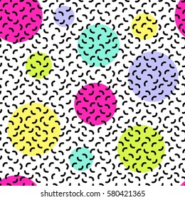 80's style trendy and bright memphis seamless pattern for your decoration