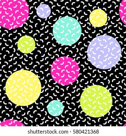 80's style trendy and bright memphis seamless pattern for your decoration