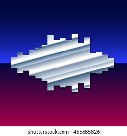 80s styled sound wave. Chrome design