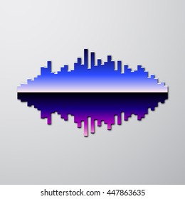 80s styled sound wave. ?hrome design