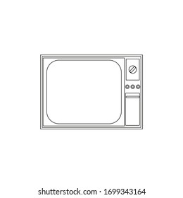 Televisión de los años 80 sobre el vector de fondo blanco