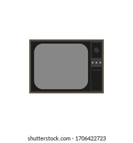 Televisión de los años 80 sobre el vector de fondo blanco