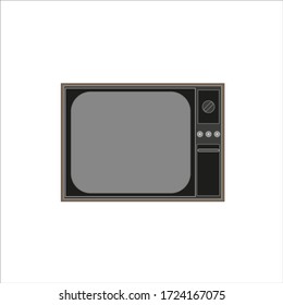 Televisión de los años 80 sobre el vector de fondo blanco