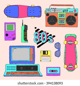 80's vector elements collection