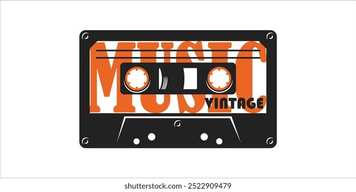 80's vintage music vector logo