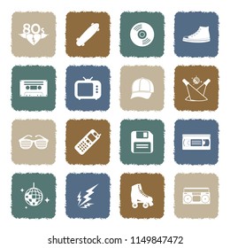 80's Vintage And Retro Icons. Grunge Color Flat Design. Vector Illustration. 