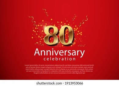 Antecedentes del 80º aniversario con ilustración de números 3D