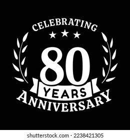 80th anniversary celebration design template. 80 years vector and illustration.