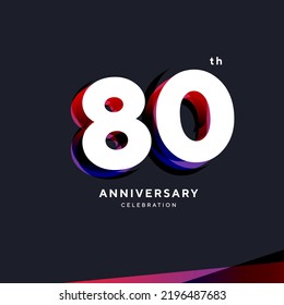 80th Anniversary Celebration Logo Design, Number 80 Icon Vector Template.