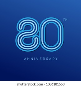80th anniversary celebration logotype. anniversary logo with blue line color isolated on dark blue background, vector design for celebration, invitation card, and greeting card