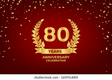 Celebración del 80º aniversario fondo vectorial, diseño para celebración saludos y tarjeta de invitación
