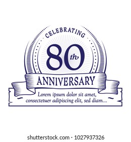 80th anniversary design template. Vector and illustration.