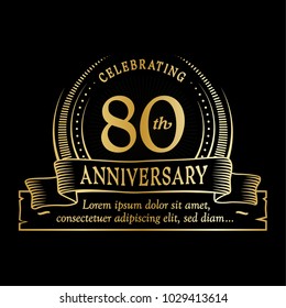 80th anniversary design template. Vector and illustration.