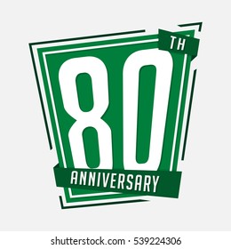 80th anniversary design template. Vector and illustration.