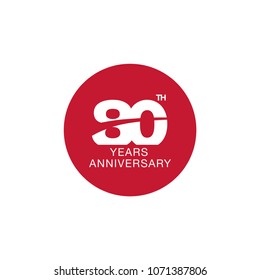 80th anniversary emblem. Eighty years anniversary celebration symbol
