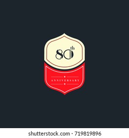 80th anniversary logo boundary design template