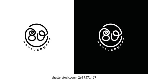 Plantilla de diseño de logotipo del 80 aniversario.