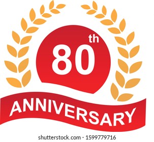 80th Anniversary logo illustration art