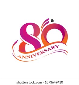 80th anniversary logo vector design