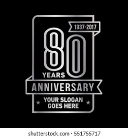 80th anniversary logo. Vector and illustration.