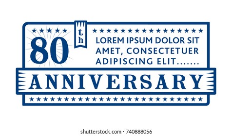 80th anniversary logo. Vector and illustration.