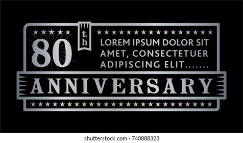 80th anniversary logo. Vector and illustration.