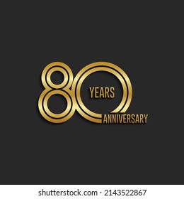 80. Jubiläumslogotype. Jubiläum-Template-Design für Broschüren, Broschüren, Magazine, Broschüren, Banner, Web, Einladung oder Grußkarte. Vektorgrafiken.
