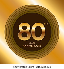 80th Anniversary logotype. Anniversary celebration template design for booklet, leaflet, magazine, brochure poster, banner, web, invitation or greeting card. Vector illustrations.