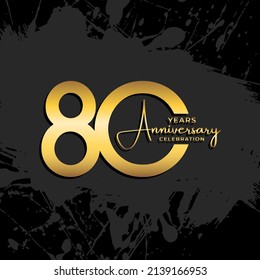 80th anniversary logotype. Golden anniversary celebration template design for booklet, leaflet, magazine, brochure poster, banner, web, invitation or greeting card. Vector illustrations.