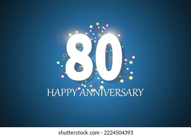 80° aniversario sobre fondo azul