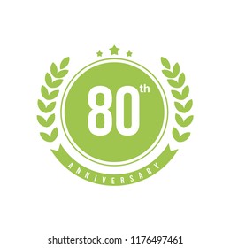 80th Anniversary Vector Template Design Illustration