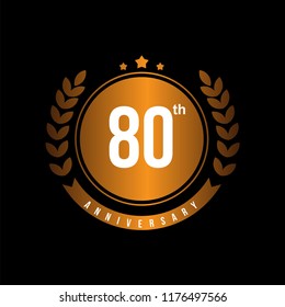 80th Anniversary Vector Template Design Illustration