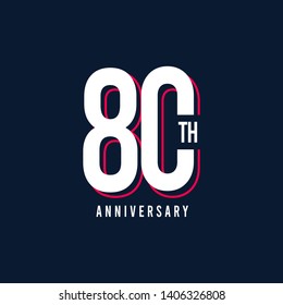 80Th Anniversary Vector Template Design Illustration
