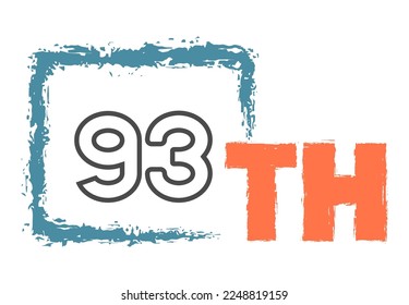 80th Ordinal Numbers counting vector art 