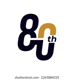 80º aniversario celebración diseño de logo vectorial
