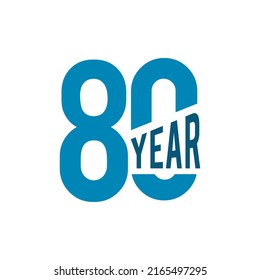 80th year celebration anniversary vector logo design