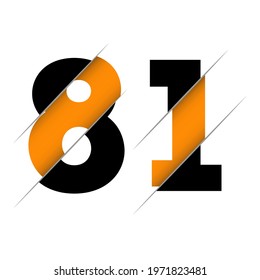 81 8 1 Number Logo Design with a Creative Cut and Black Circle Background. Creative logo design.
